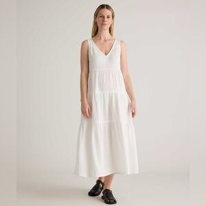 Beach Lunch Lounge Women's Round Neck Sleeveless Tiered Maxi Dress